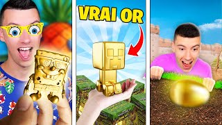 TOP 5 OUVERTURE D'OBJETS EN OR (Minecraft Mine Kit, Bob Slimeez, Fnaf, Playstation Manette en OR...)