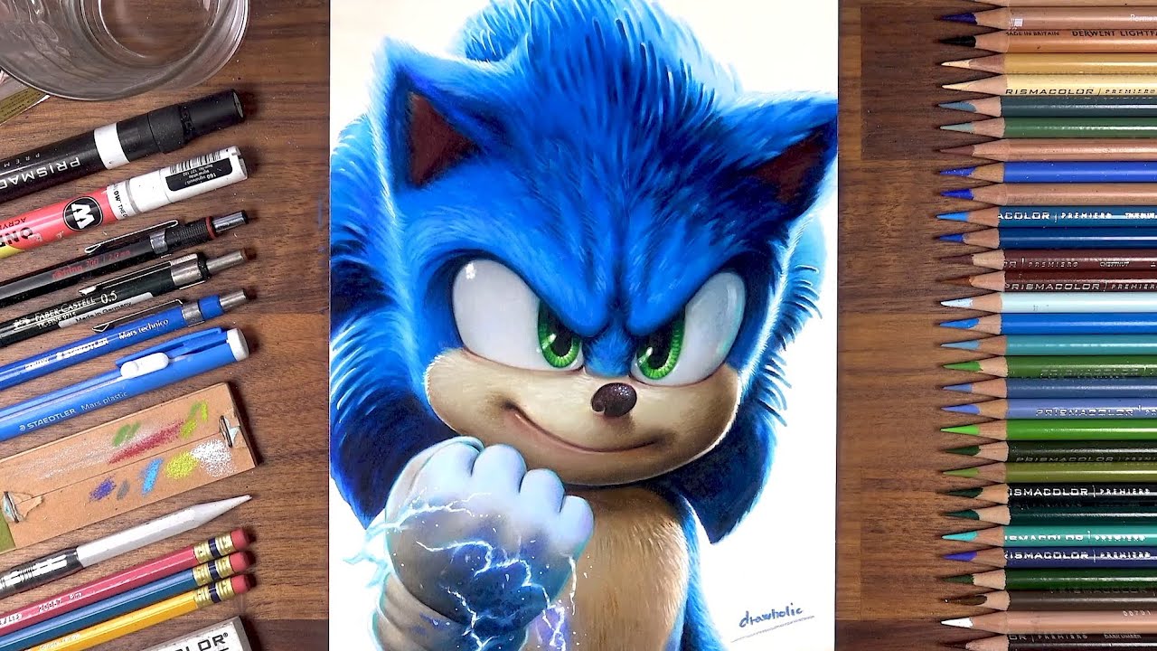 Drawing Sonic The Hedgehog Using Colored Pencils At Sarah Bugarin Blog