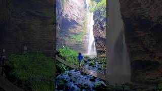 🌴 Land of Waterfalls and Palm Trees 🇧🇷 Poço Azul | Chapada das Mesas National Park, Brazil