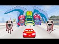 Epic Escape From The Lightning McQueen Mack Five-Headed Eater & Zoonomaly Eater | McQueen VS McQueen