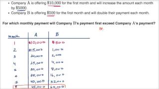 Comparing exponential and linear function