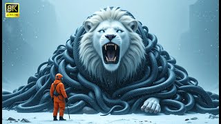 White Lion Rescue: Overcoming the Wrath of Black Snakes in the Frozen Wilderness