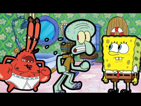 Mr Krabs Flushes Squidward S Face Down The Toilet Gone Wrong Youtube