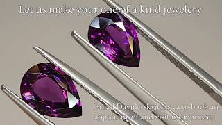 SOLD - 3.56ct Pair Pear Purple Umbalite Rhodolite Garnet from Umba River Valley, Tanzania - G0749