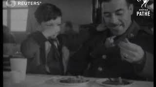 ENGLAND: US army in Britain give Christmas party to English children (1943)