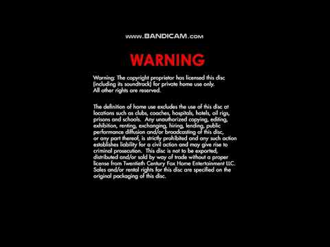 20th Century Fox Home Entertainment European Warning Screen - YouTube