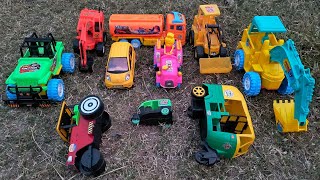 On the tree tractor, auto rickshaw, oil tanker, jcb find toy and body part attachment | tractor