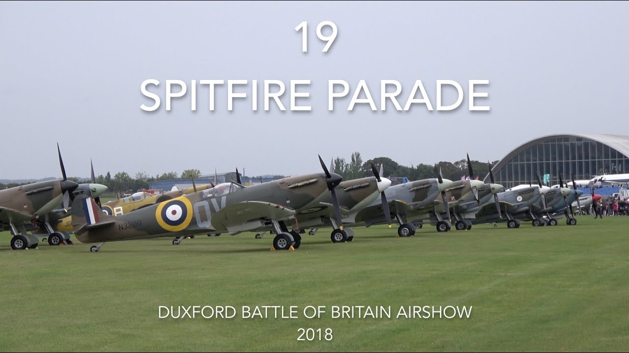 19 Spitfire Parade - Duxford Battle Of Britain Airshow - YouTube