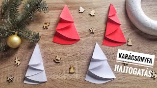 Karácsonyfa hajtogatás színes papírból  |DIY Christmas tree craft from paper