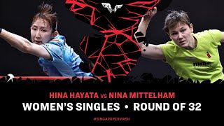 Hina Hayata vs Nina Mittelham | WS R32 | Singapore Smash 2025