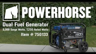 Powerhorse Dual Fuel Generator  9000 Surge Watts 7250 Rated Watts Electric Start