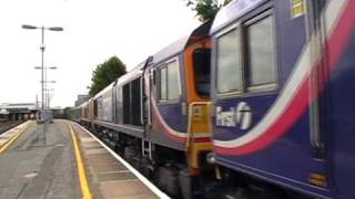 Big Convoy: 66731 Leads 66729, Medite 66709 + 73141, 73208 Into Tonbridge Yard