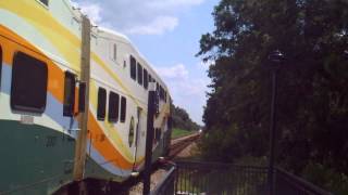 P-319 arriving to debary sunrail station with P-317 in the distance