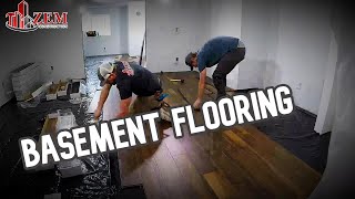 Basement Finishing Series  | Part 2 | Laminate Flooring | Trim | Waterproofing Shower - Time Lapse