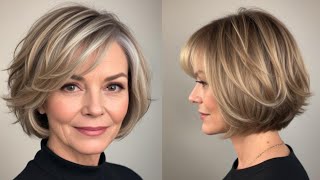 LAYERED BOB HAIRSTYLES FOR WOMEN IN THEIR 50,60,70S TO LOOK YOUNGER