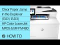 Clear paper jams in the duplexer (13.D1, 13.D3) | HP Color LaserJet Enterprise M455 & MFP M480 | HP