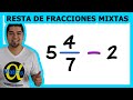 Restar a una fracción mixta un entero | Aritmética - Alfa Matfis