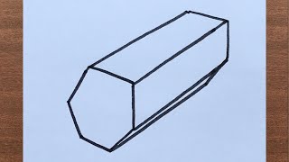 How to Draw a Hexagon Prism Easy