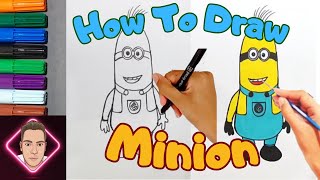 Draw Minion | How To Draw A Minion | How to DRAW MINION BOB | step by step easy