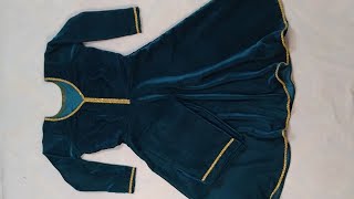 velvet front open frock design/umbrella frock design/velvet dress designs #viralvideo #velvetdresses