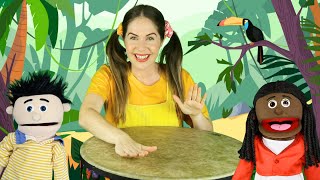 Jungle Animals | Drum song for children | Music class for kids