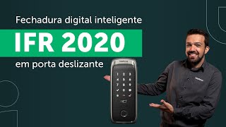 Instalando fechadura  digital IFR2020 em porta  deslizante de madeira #academiadigital