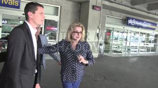 EXCLUSIVE: Catherine Deneuve arriving at Cannes airport for the 2014 Cannes Film Festival