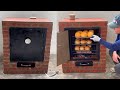 How to build a with an oven on another level from a mixture of cement clay and red brick
