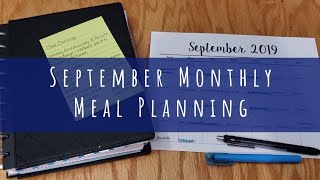 September Meal Planning | My Randomly Organized Life