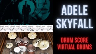 Adele - Skyfall (Drum Transcription Sheet Music Score, Virtual Drums)