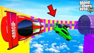 FRANKLIN TRIED IMPOSSIBLE COLOURFUL WALL RIDE TUBE PARKOUR RAMP CHALLENGE GTA 5 | SHINCHAN and CHOP