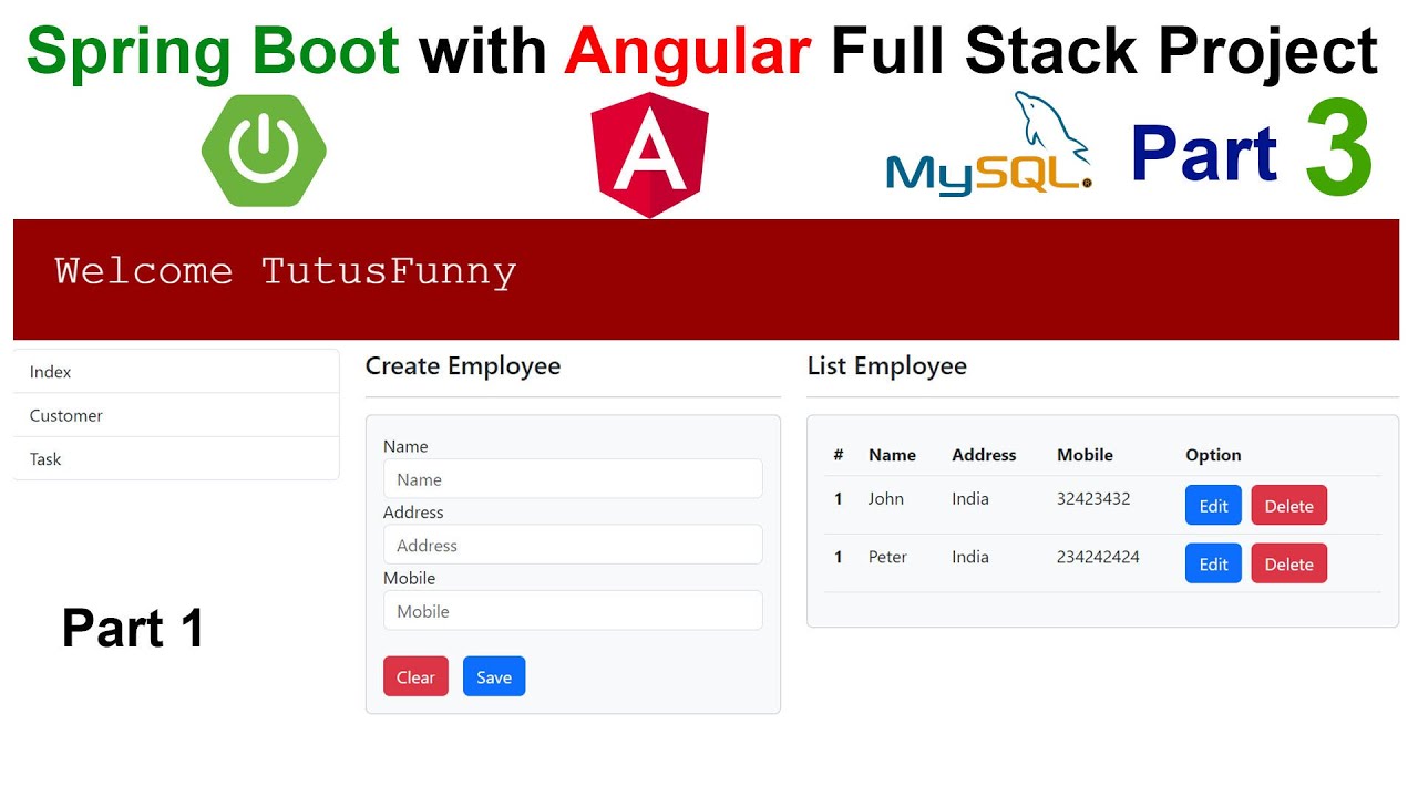 Spring Boot With Angular Full Stack Project | Part 3 [2023] - YouTube