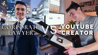 1 Year in Corporate Law VS 100K Subscribers - What's HARDER?