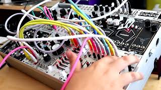 Mutable Instruments Rings, Clouds, V4+, Voltage Block \u0026 Intellijel Plonk on Drums!