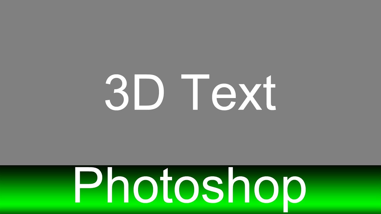 How To Make 3D Text In Any Photoshop - YouTube