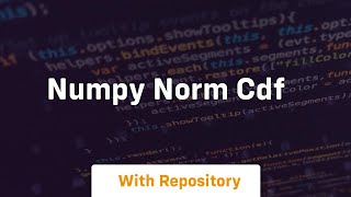 numpy norm cdf