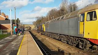 56081 and 47739 through Moorthorpe on 0Z47 Gascoigne Wood Sdgs Gbrf to Leicester L.I.P. on 19/12/20