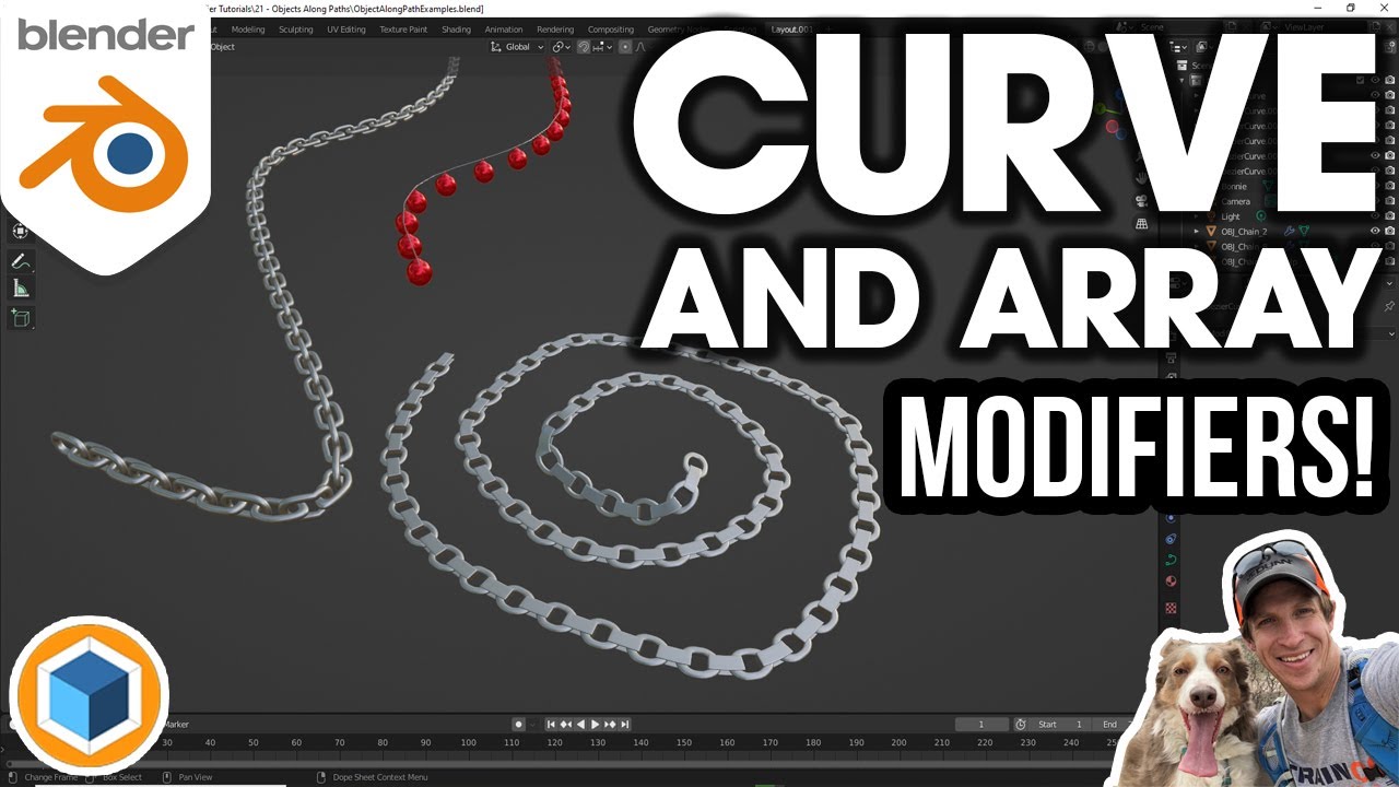 Using The CURVE AND ARRAY Modifiers To Create Objects Along Paths In ...