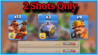 2 Shots Clan Raid Weekend Attack Strategy in Clash of Clans | PJ GAMING