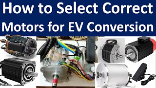 Motor Selection for Electric vehicle | motor selection calculation| bldc motor | pmsm motor | ev