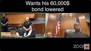 Young man w/ SERIOUS charges wants his 60,000$ bond lowered