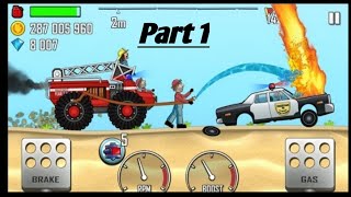 Hill Climb Racing - FIRE TRUCK in part2  Beach Big Fire on POLICE CAR - GamePlay