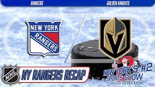 Rangers finally pick up consecutive wins with well-earned 2-1 victory over top-notch Golden Knights