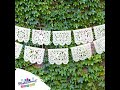 Large white papel picado Mexican banners for parties by FIESTACONNECT