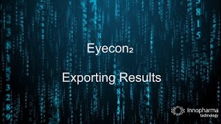 Eyecon2 Session Explorer – Exporting Results