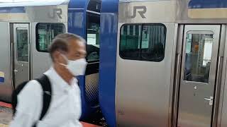 JR東日本E235系1000番台横クラF-12編成+横クラJ-31編成1481F横須賀・総武外房線直通快速上総一ノ宮行き船橋駅(JO25)16時09分発車