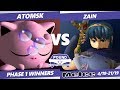 Pound 2019 SSBM -  Atomsk (Jigglypuff) VS PG Zain (Marth) Smash Melee Phase 1 Winners