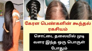 கேரள பெண்களின் கூந்தல் ரகசியம் / சொட்டை தலையில் முடி வளரும் / How to grow long \u0026 thick hair /at home