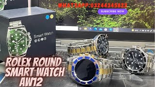 Aw12 Rolex Round Smart Watch unboxing and Review By Technology Hub