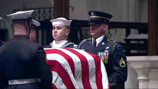 Pallbearers carry Bush casket into Texas church